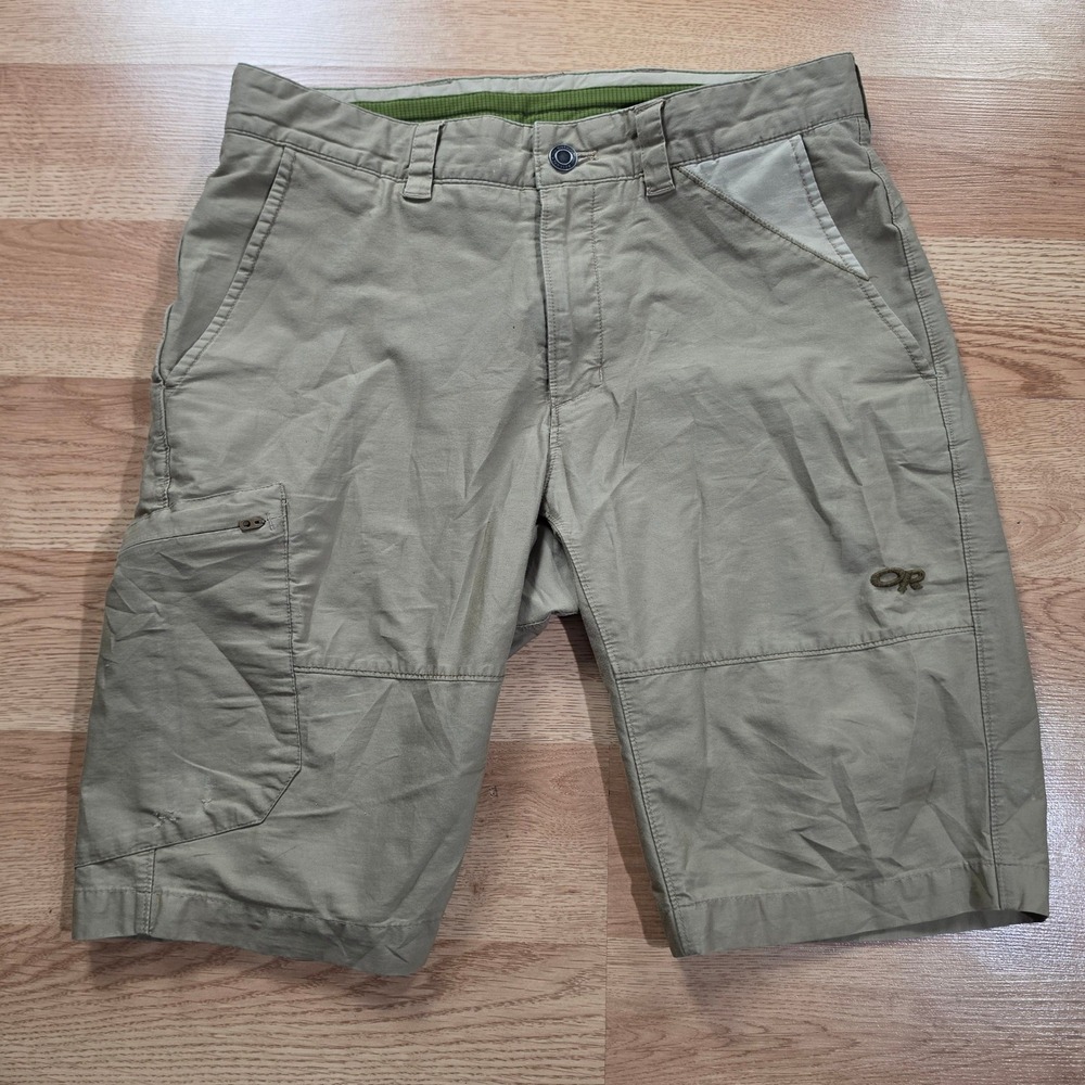 Outdoor Research Cargo Shorts Mens 30 Tan Khaki Hiking Climbing Stretch Active